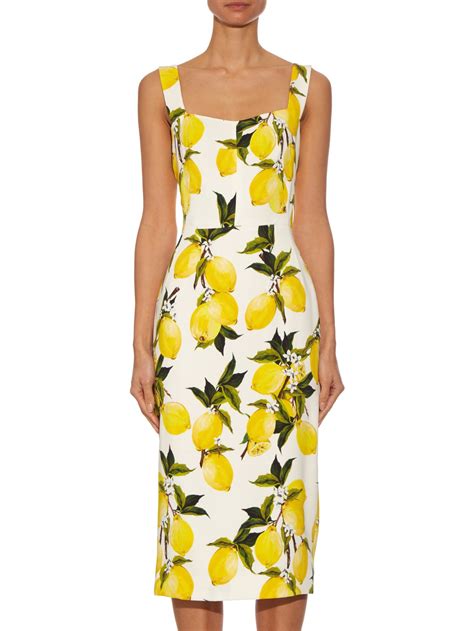 dolce gabbana lemon print shoes|dolce and gabbana midi dress.